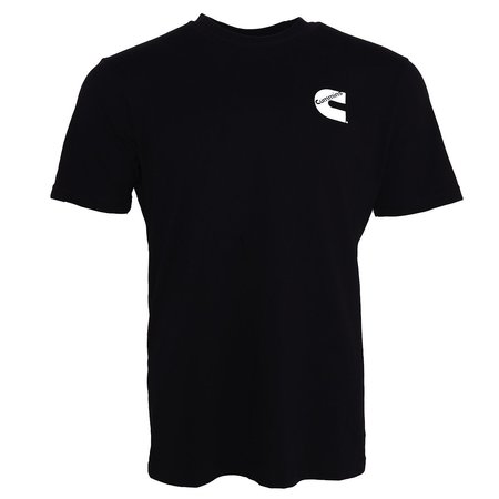 CUMMINS Unisex T-Shirt Short Sleeve Black Cotton Tagless Tee - Small CMN4759